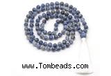 GMN8539 8mm, 10mm blue spot stone 27, 54, 108 beads mala necklace with tassel