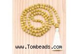 GMN8802 Hand-Knotted 8mm, 10mm Grade AA Golden Tiger Eye 108 Beads Mala Necklace