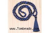 GMN8810 Hand-Knotted 8mm, 10mm Blue Tiger Eye 108 Beads Mala Necklace