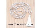 GMN8814 Hand-Knotted 8mm, 10mm Montana Agate 108 Beads Mala Necklace