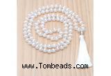 GMN8834 Hand-Knotted 8mm, 10mm Tibetan Agate 108 Beads Mala Necklace