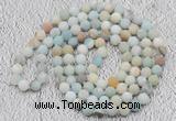 GMN923 Hand-knotted 8mm, 10mm matte amazonite 108 beads mala necklaces
