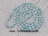 GMN924 Hand-knotted 8mm, 10mm matte amazonite 108 beads mala necklaces