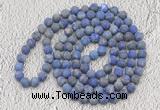 GMN926 Hand-knotted 8mm, 10mm matte lapis lazuli 108 beads mala necklaces