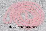 GMN929 Hand-knotted 8mm, 10mm matte rose quartz 108 beads mala necklaces