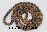 GMN933 Hand-knotted 8mm, 10mm matte yellow tiger eye 108 beads mala necklaces