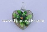 LP06 15*30*40mm heart inner flower lampwork glass pendants