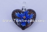 LP16 15*32*38mm heart inner flower lampwork glass pendants