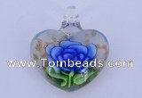 LP20 16*35*40mm heart inner flower lampwork glass pendants