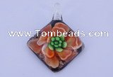 LP66 13*40*50mm diamond inner flower lampwork glass pendants