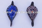 LP93 11*28*63mm leaf inner flower lampwork glass pendants