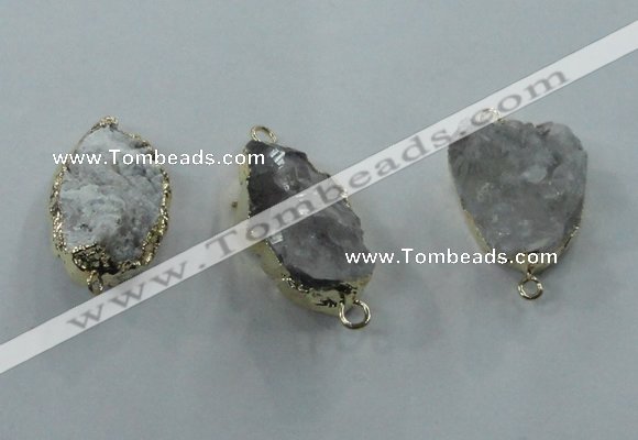 NGC100 18*25mm - 25*35mm freeform druzy agate connectors wholesale