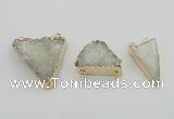 NGC1008 20*30mm – 30*35mm triangle druzy quartz connectors