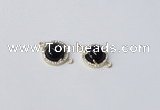 NGC1013 10mm flat round agate gemstone connectors wholesale