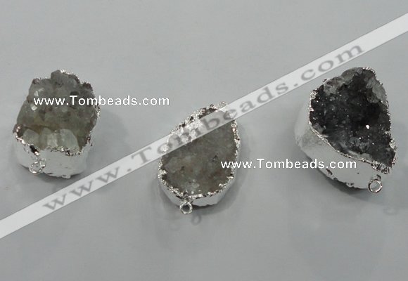 NGC102 18*25mm - 25*35mm freeform druzy agate connectors wholesale