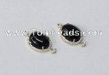 NGC1025 10*14mm oval agate gemstone connectors wholesale