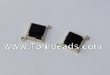 NGC1032 12*12mm diamond agate gemstone connectors wholesale