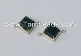 NGC1033 12*12mm diamond agate gemstone connectors wholesale