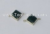 NGC1033 12*12mm diamond agate gemstone connectors wholesale