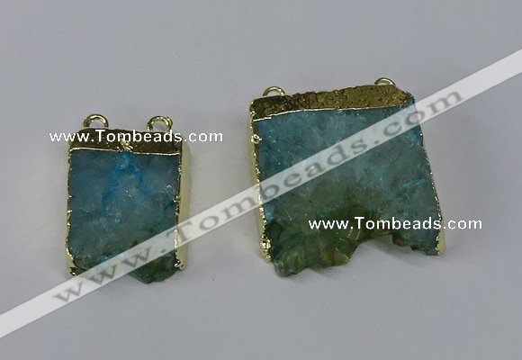 NGC1054 15*25mm – 25*30mm freeform druzy agate connectors wholesale