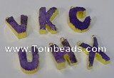 NGC1067 20*25mm - 25*30mm letter druzy agate connectors wholesale