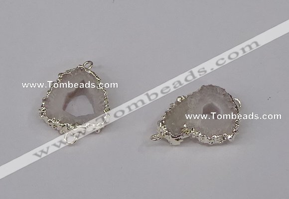 NGC1075 15*20mm - 30*35mm freeform druzy agate connectors wholesale