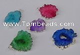 NGC1082 15*20mm - 30*35mm freeform druzy agate connectors wholesale