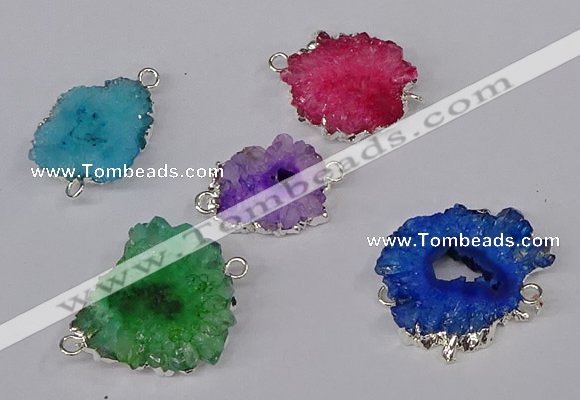 NGC1082 15*20mm - 30*35mm freeform druzy agate connectors wholesale