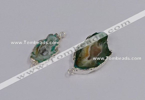 NGC1090 18*25mm - 25*35mm freeform druzy agate gemstone connectors