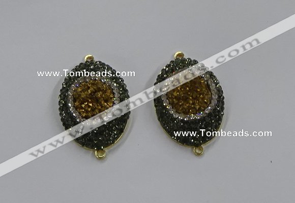 NGC1107 25*35mm oval druzy agate connectors wholesale