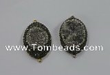 NGC1108 25*35mm oval druzy agate connectors wholesale