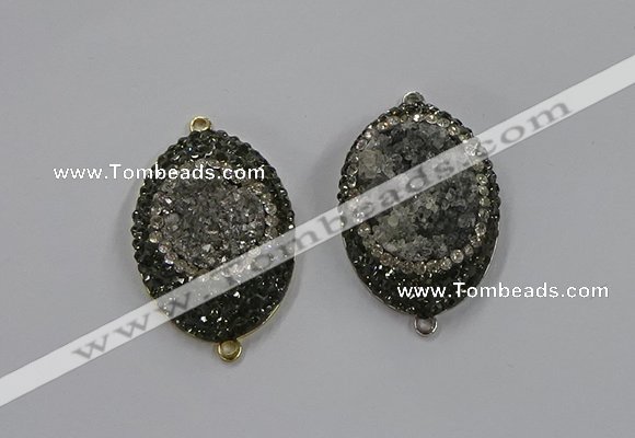 NGC1108 25*35mm oval druzy agate connectors wholesale