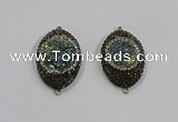 NGC1109 25*35mm oval druzy agate connectors wholesale