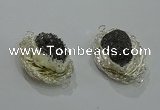 NGC1120 22*30mm - 25*35mm freeform druzy agate connectors wholesale