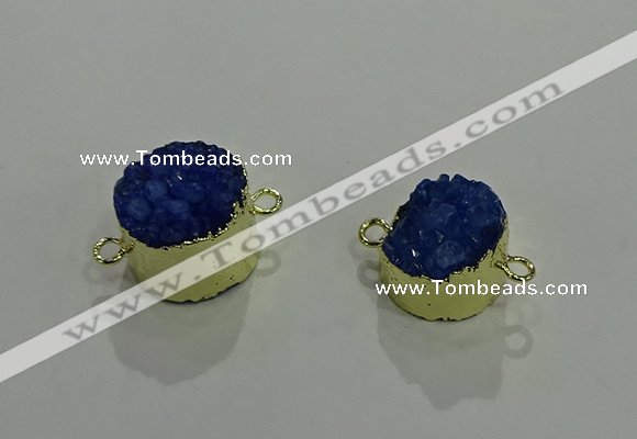 NGC1125 14mm - 15mm coin druzy agate connectors wholesale