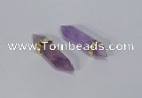 NGC1128 8*40mm - 10*35mm sticks amethyst connectors wholesale