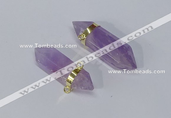 NGC1129 12*40mm - 12*45mm sticks amethyst connectors wholesale