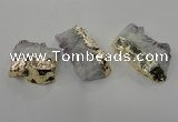 NGC113 35*45mm - 35*65mm freeform druzy agate connectors wholesale