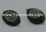 NGC1148 25*35mm freeform druzy agate connectors wholesale