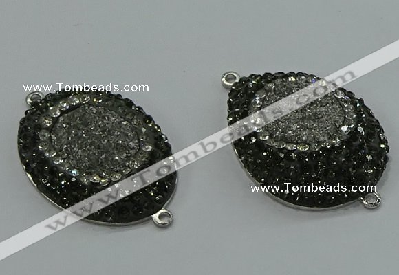 NGC1148 25*35mm freeform druzy agate connectors wholesale