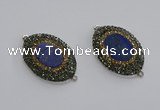 NGC1160 25*35mm oval lapis lazuli gemstone connectors wholesale