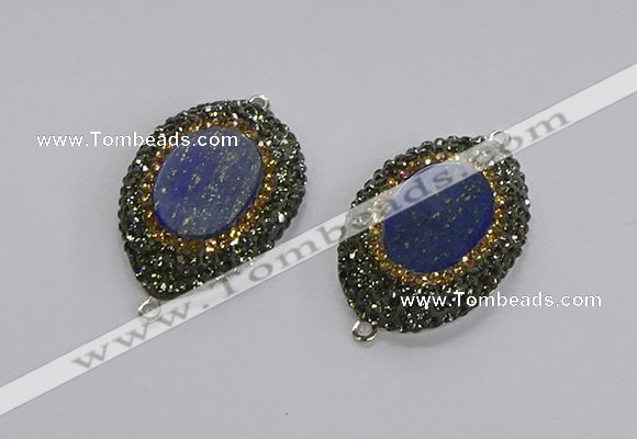 NGC1162 25*35mm freeform lapis lazuli gemstone connectors wholesale