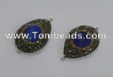 NGC1165 25*35mm teardrop lapis lazuli gemstone connectors wholesale