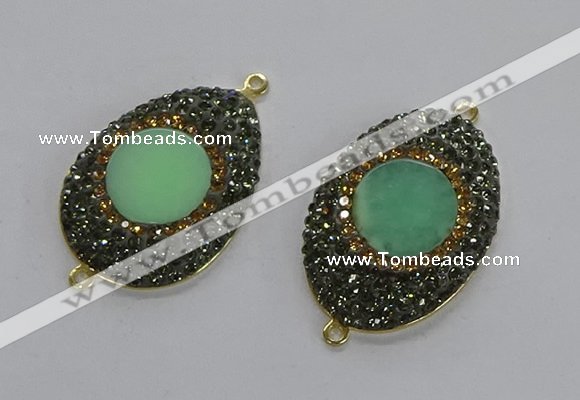 NGC1177 25*35mm freeform Australia chrysoprase connectors wholesale