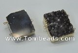 NGC120 30*40mm - 35*45mm rectangle druzy amethyst connectors