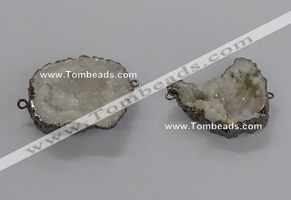 NGC1250 30*40mm - 40*45mm freefrom druzy agate connectors wholesale