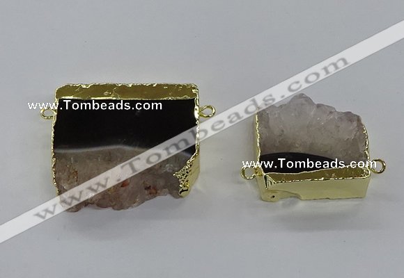 NGC1271 25*40mm - 30*42mm freeform druzy agate connectors