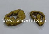 NGC1273 25*30mm - 30*40mm freeform plated druzy agate connectors