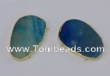 NGC1283 45*75mm - 55*80mm freeform agate gemstone connectors