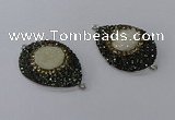 NGC1335 25*35mm teardrop druzy agate gemstone connectors